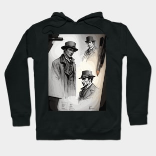 Pencil drawing. Male portrait Hoodie